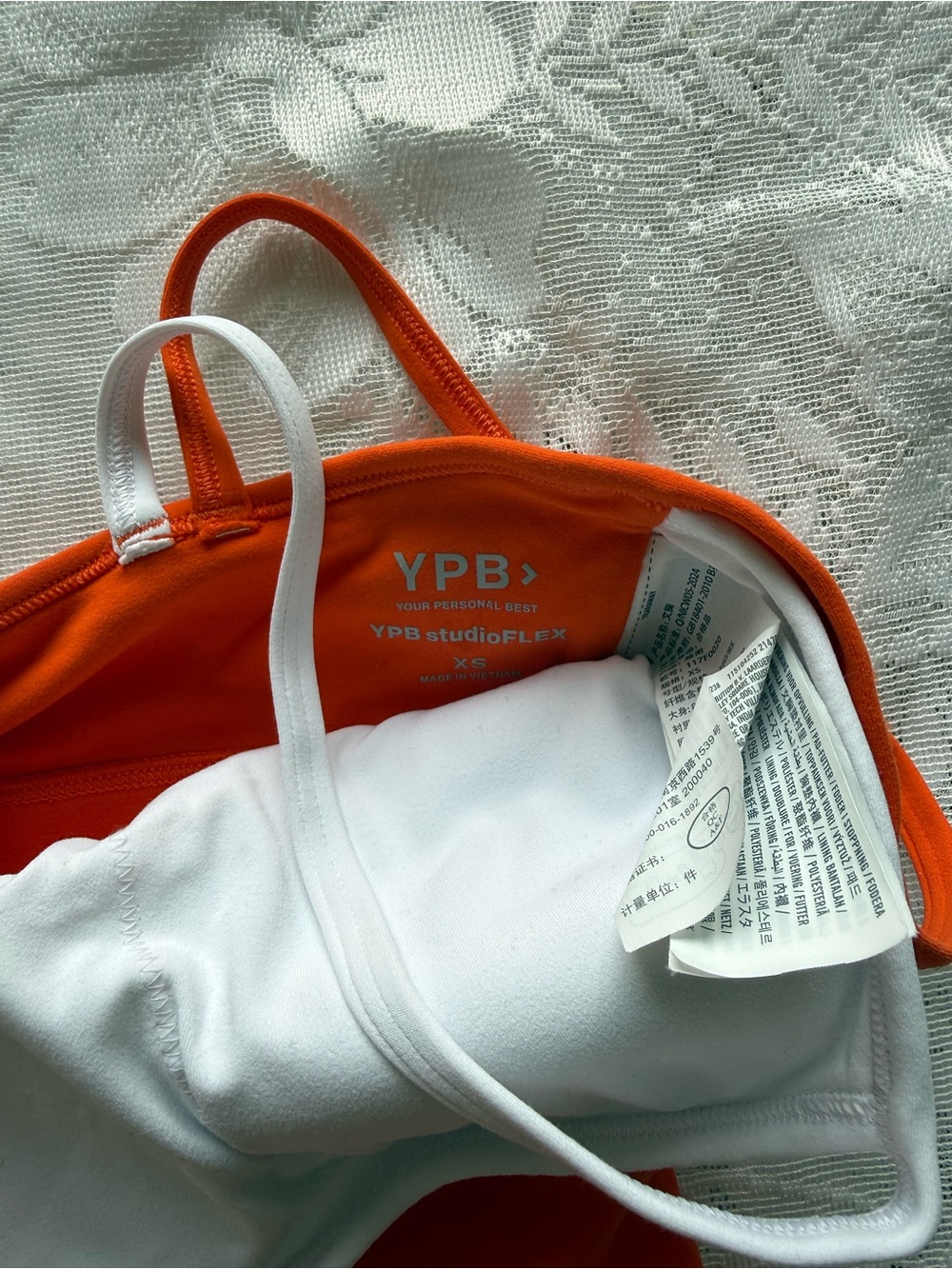 Abercrombie & Fitch Orange and White Athletic Crop Top